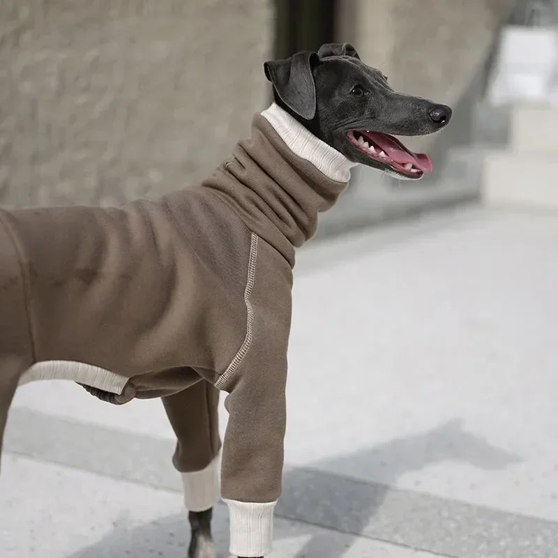 Winter Onesies for Dogs Large Soft Puppy Clothes High Neck Warm Clothes Loose Four Legged Thick Dogs Suits Italian Greyhound