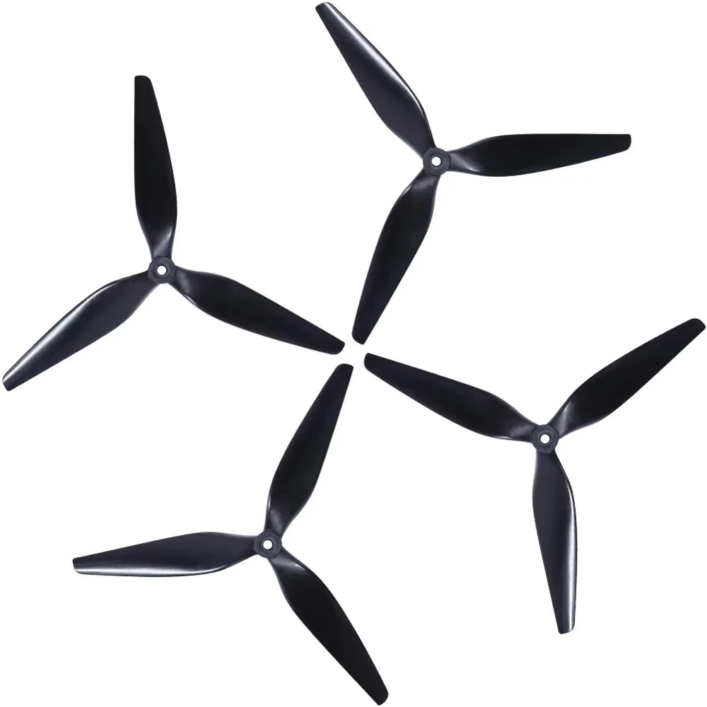 HQ Macroquad Prop 10X5X3 1050 10inch 9X5X3 9050 9inch 3 Blade/Tri-blade Black Carbon Reinforced Nylon Propeller Prop for FPV