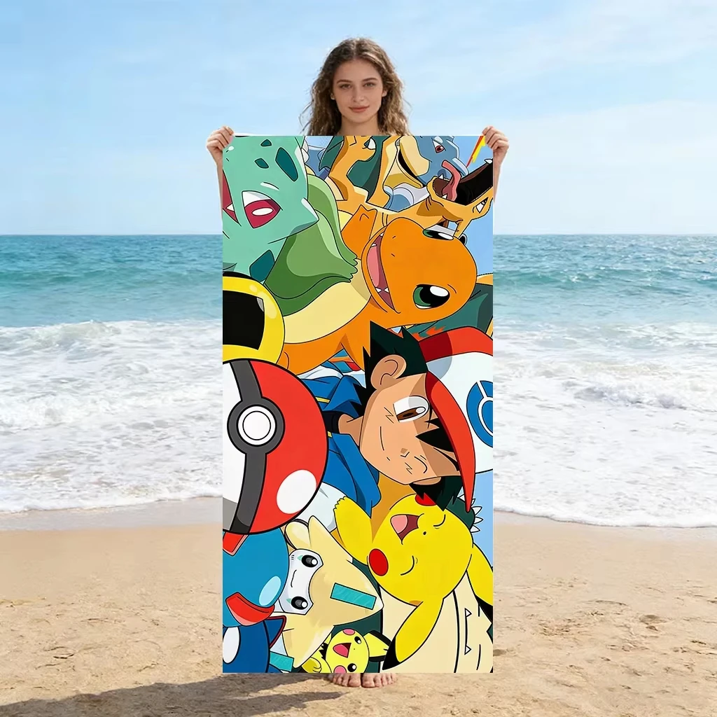Multi Size P-Pokemon Towel, Soft Quick Dry Absorbent for Swimming Camping Spa Sauna Travel Home Birthday Gift for Pokemon Lover
