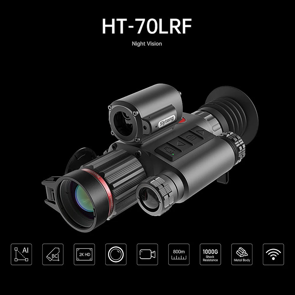 Sytong New Arrival HT-70LRF 5-20X Digital Night Vision Clip-on Riflescope Laser Rangefinder WIFI Transmission Sight for Hunting