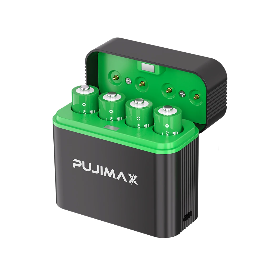 PUJIMAX 4-gniazdowa ładowarka do akumulatorów AA 1.5V 4255mWh, inteligentna komora ładująca, zestaw ładowarek do akumulatorów litowych o dużej pojemności AA — zdjęcie produktu 7