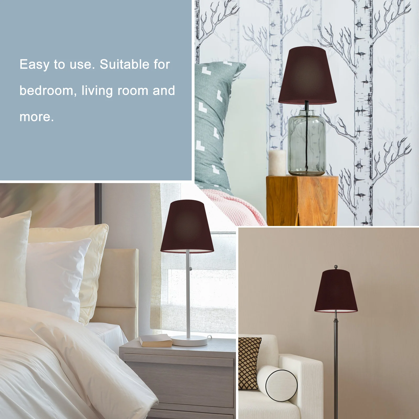 

Coffee Clip Fabric Lamp Shade Handmade Durable Cover Suitable for Home Hotel Living Room Decorative Lamp Cover