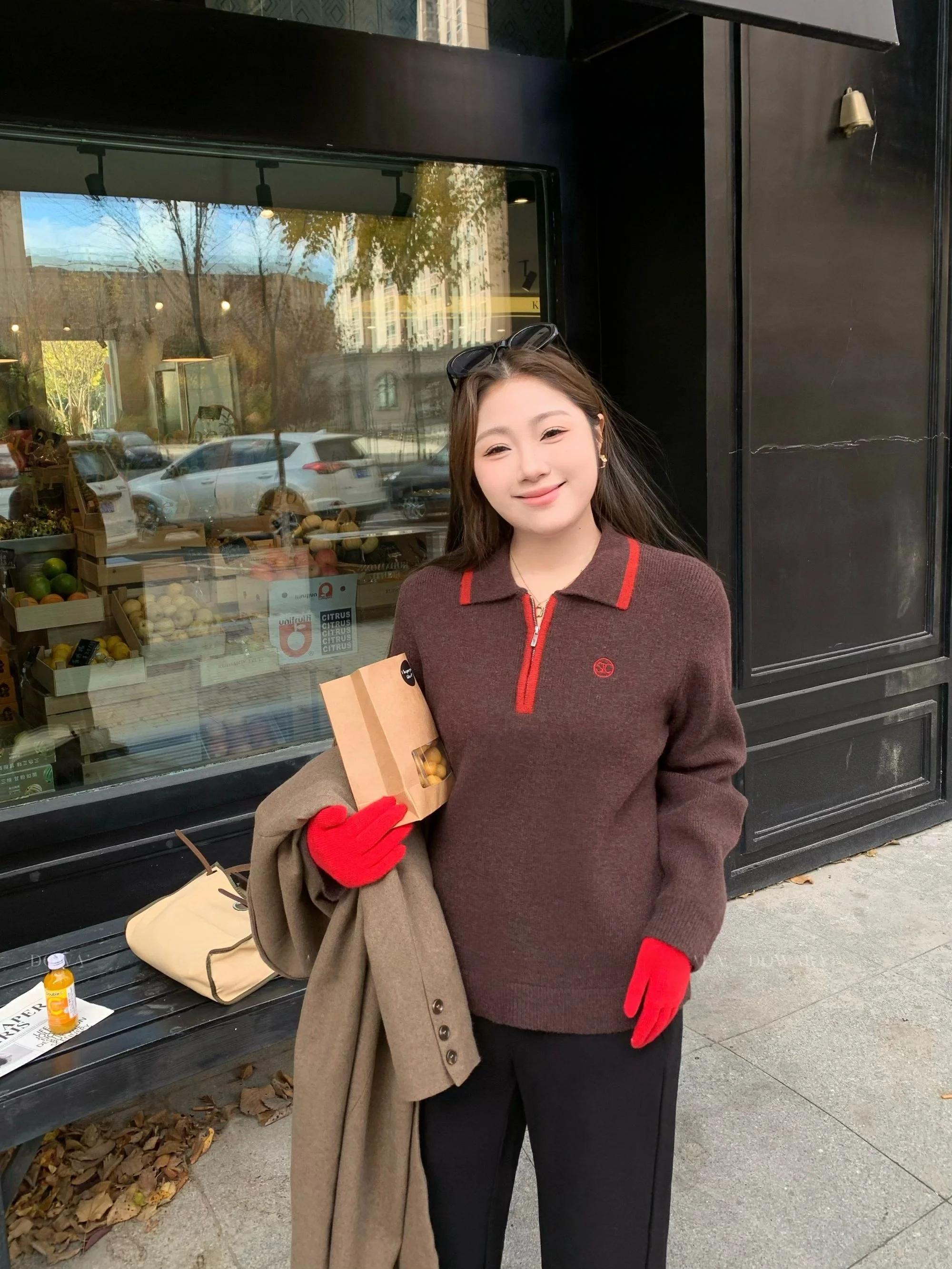 

Warm Fleece Zipper Collar Loose Women's Sweater Casual Style Spring Fashion plus Size Top Comfortable Breathable Daily Wear