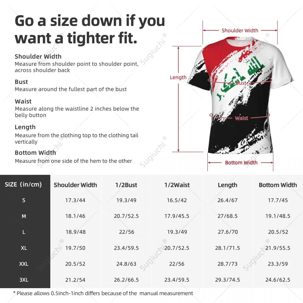 Custom Name Nunber Iraq Flag Color Men Tight Sports T-shirt Women Tees jersey For Soccer Football Fans