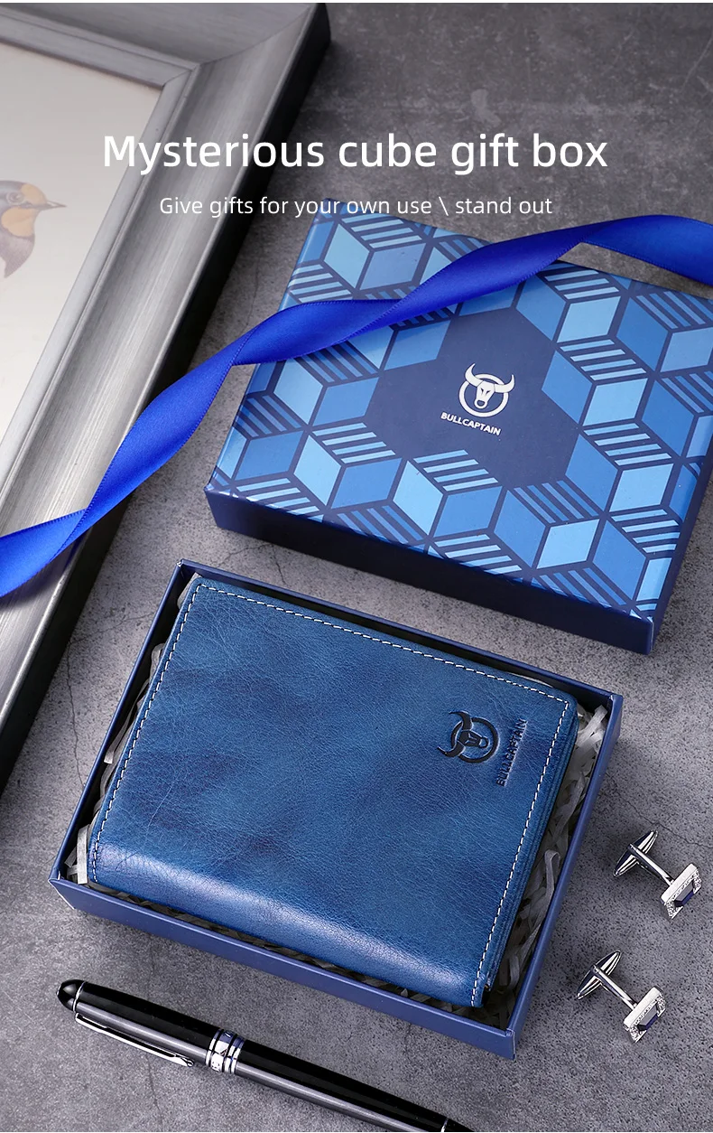 BULLCAPTAIN Neue 100% Leder herren Brieftasche Hohe Qualität Produkt Leder herren Brieftasche Multifunktionale Karte Slot Kurze Brieftasche QB017 – Detail 4