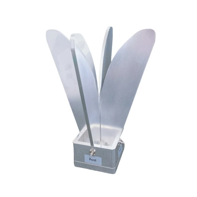 For 0.7GHz-6GHz Boundary Open Dual Polarized Four Ridge Horn Antenna