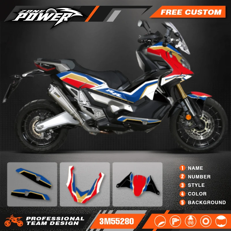 Powerzone Motorcycle Graphic Decal Stickers Kits For Honda X-ADV750 2017 2018 2019 2020 Number Name Customize 02