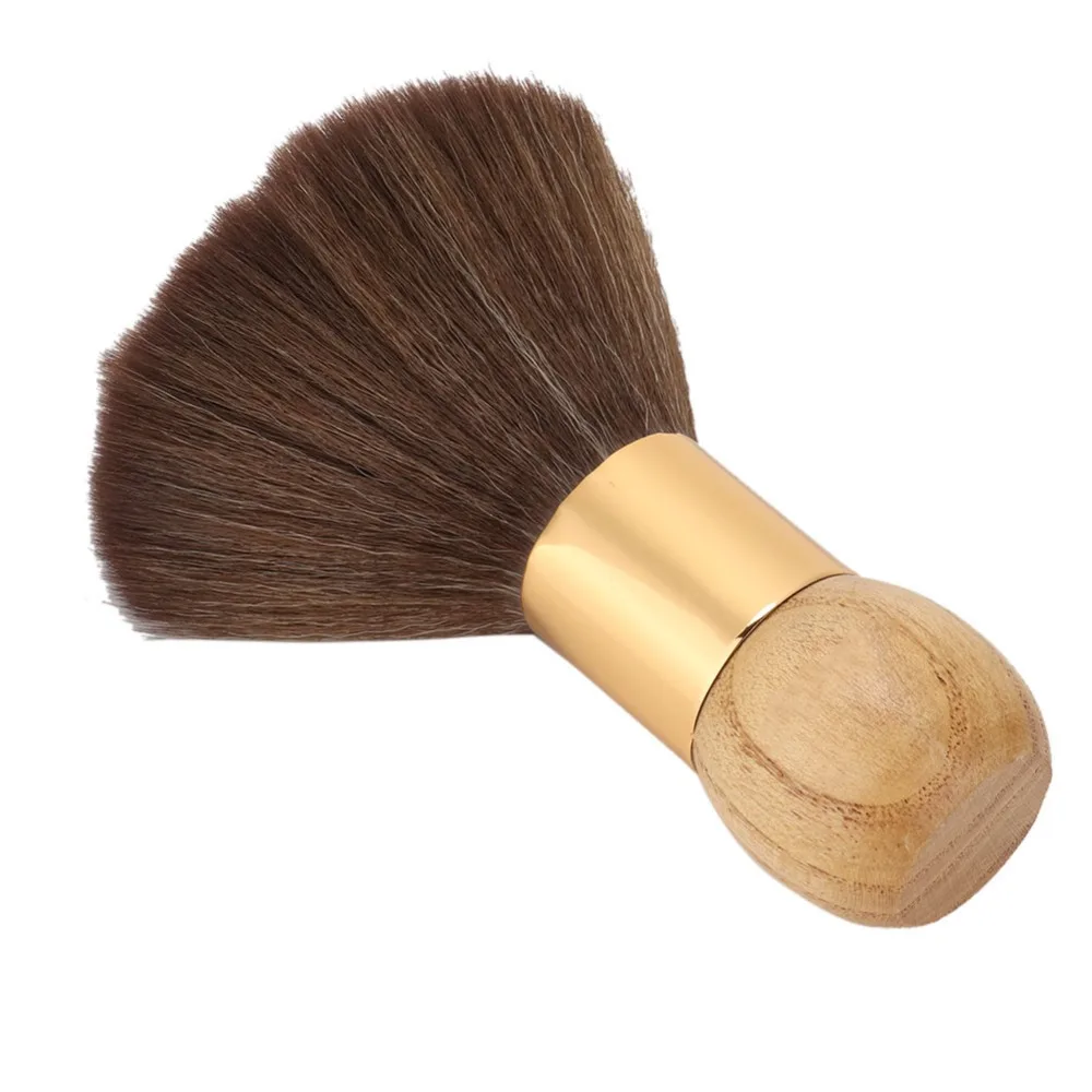Soft Barber Neck Duster Professional Comfortable Grip Cleaning Hairbrush Portable Wooden Handle Salon Brush Barber Use
