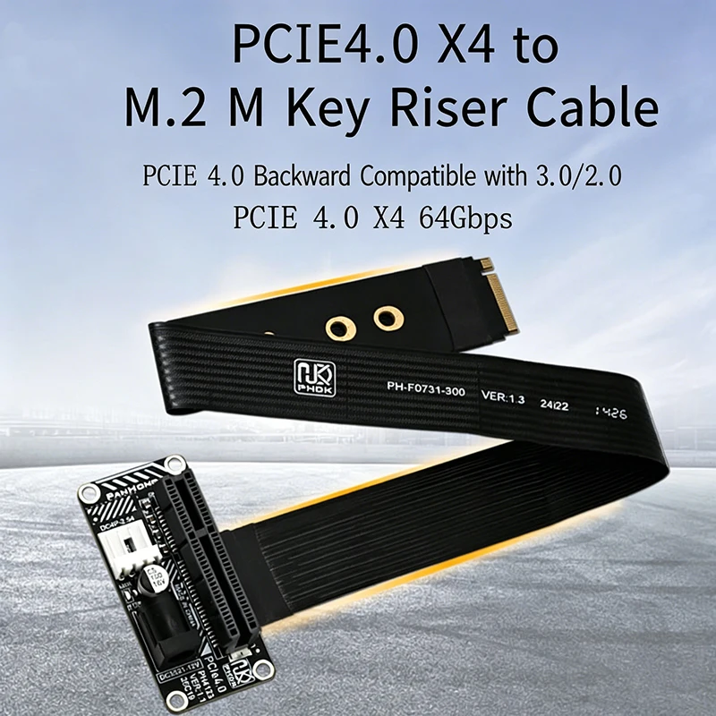 

NEW M.2 PCIE NVMe to PCI-E 4.0 X4 Slot Riser Adapter PCI Express 4X to M.2 M-Key Gen4.0 Extension Cable For PC GPU Graphics Card