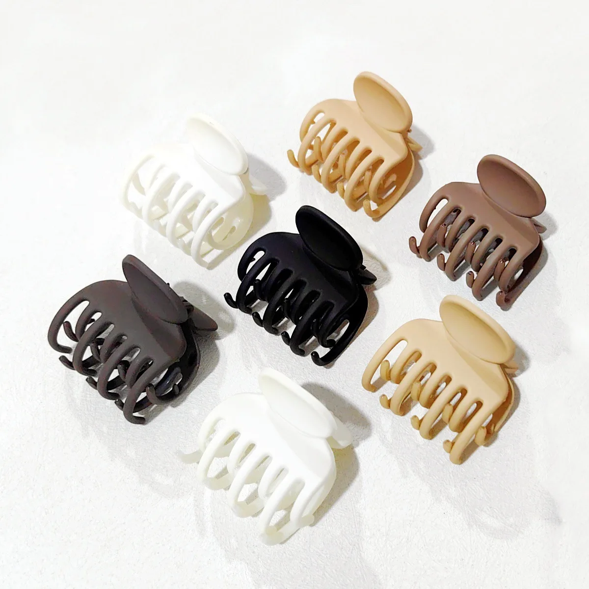 4개입 여성용 작은 헤어 집게핀, 이중 톱니 중간 크기 헤어 클로, 얇은 모발용 소녀 헤어핀, 패션 헤어 액세서리