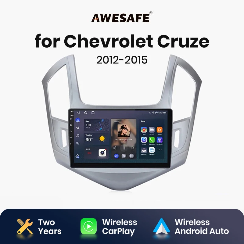 AWESAFE Wireless CarPlay Android Auto Radio for  Chevrolet Cruze 2012 2013 2014 2015 GPS 2din autoradio