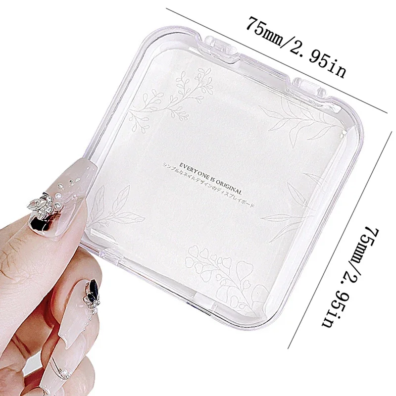 Nail Art Container Box Portable Plastic Organizar Box Storage Box Manicure Accessories DIY Display Holder Tool Transparent Gift