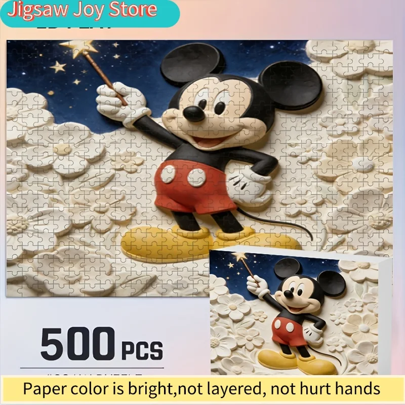 

2D Flat, Disney Stitch & Mickey Mouse Puzzle Suitable for Adults - Challenging Brain Teaser, Nostalgic Decor, Game Night, Chr