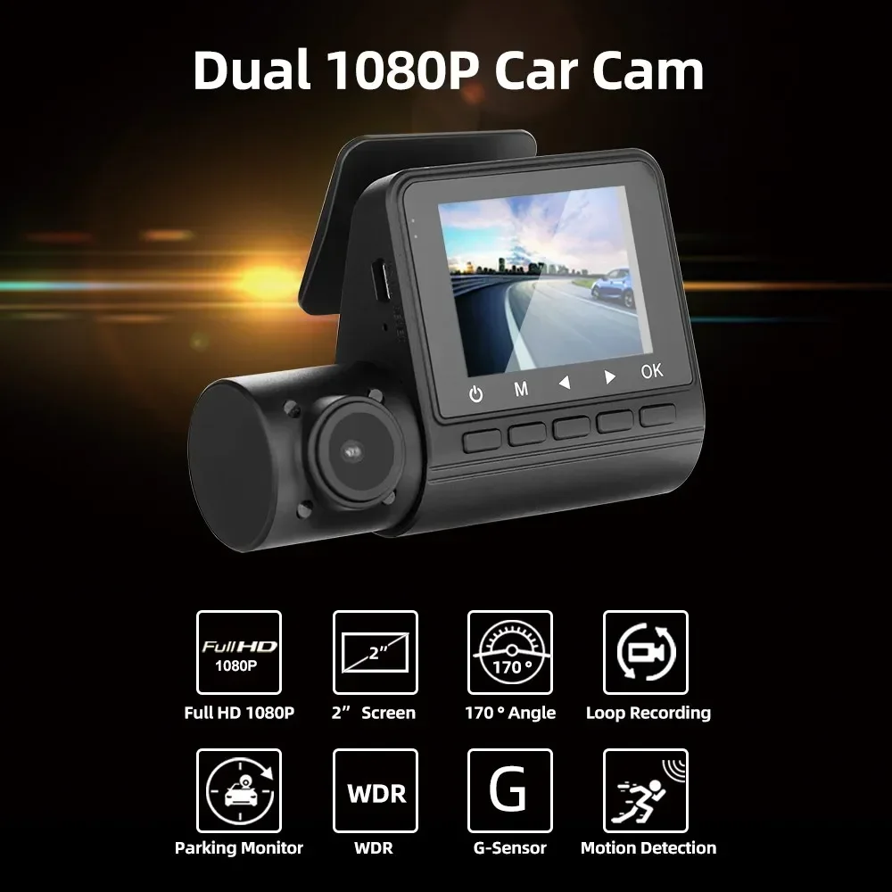 1080P HD Dashcam GPS 24h Parking Monitor Dash Cam Dual Camera For Car Night Vision Dvrs Mini Kamera Samochodowa Rejestrator Dvr