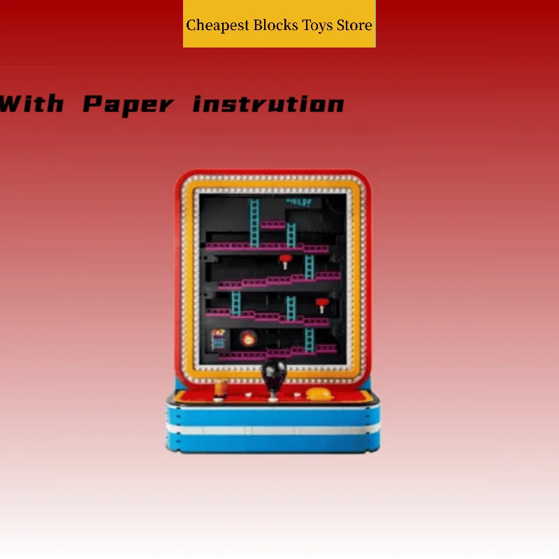 Cheapest Bricks Building Blocks Retro Arcade Cabinet Vintage Game Console Display Model 1371pcs Christmas Gifts for Adults Toy