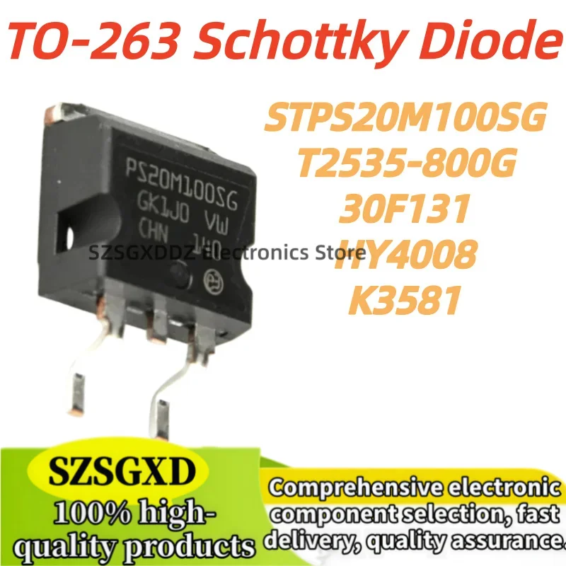 5pcs 100% New Quality STPS20M100SG T2535-800G 30F131 TO263 GT30F131 HY4008 HY4008B K3581 2SK3581 TO-263 in Stock
