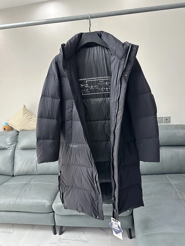 

Outdoor Thickened Long Hooded down Jacket Men's Winter Warm Coat Fashion Urban Style Nylon Fabric Duck down Filling Zipper Cl...