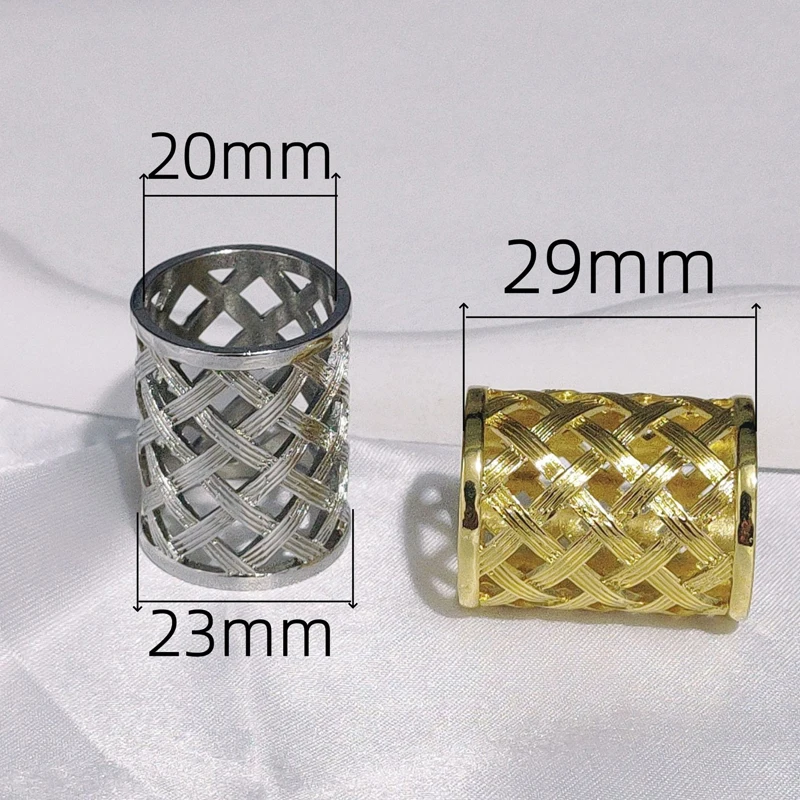 4pcs Ancient Silver Hollow Viking Hair Braid Dread Beard Dreadlock Beads Rings Tube for Hair Accessories Hole Size 17mm