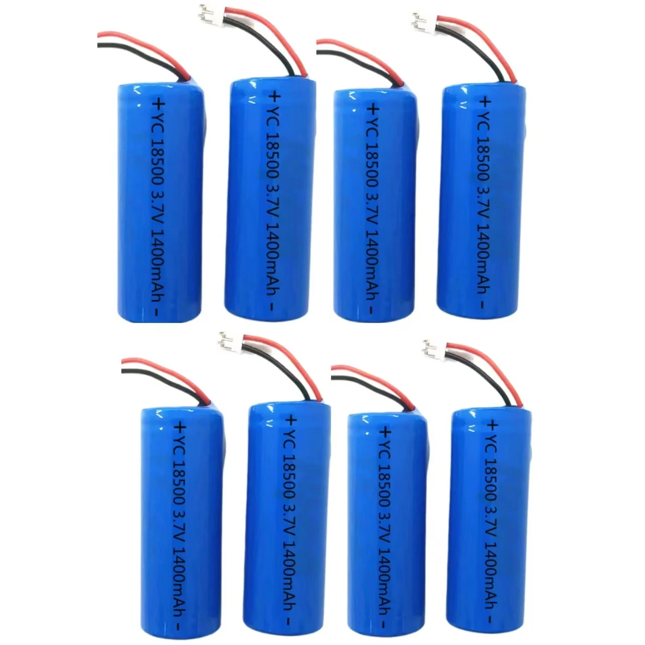 8pcs/lot 3.7V 1400mAh 18500 lithium battery suitable for remote control toys rechargeable battery with protective board cable