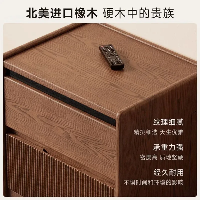 Solid wood light luxury locker, medieval style hidden storage side