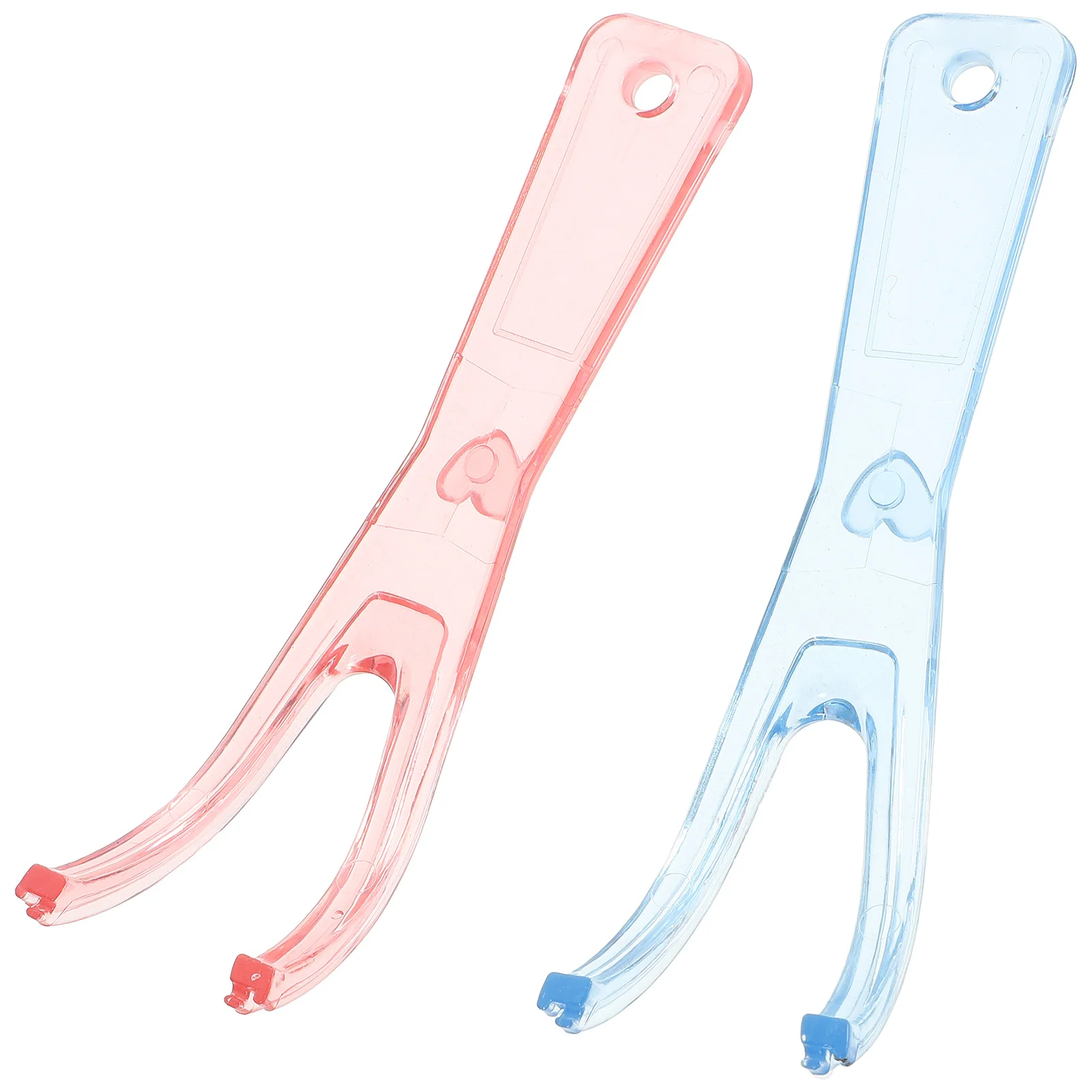 

2 шт. держатели зубной нити прочный полипропиленовый материал нескользящая ручка стоматологическая подставка для зубной нити рифленые зубцы предотвращает скольжение средство для удаления зубного камня