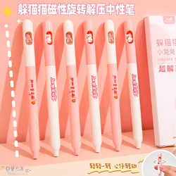 3/6 pcs Kawaii Automatic Gel Pen Cute Cat Gel Pen Set Black 0.5 Refill Ballpoint Pen Office School Writing Supplies Stationery
