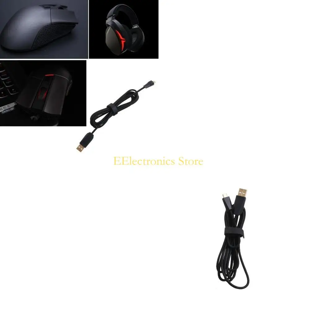

B03C USB Line, 1.7m USB Headphones Cable Wire Repair Parts for ROG STRIX for FUSION 300 500 700 Headphones Headset