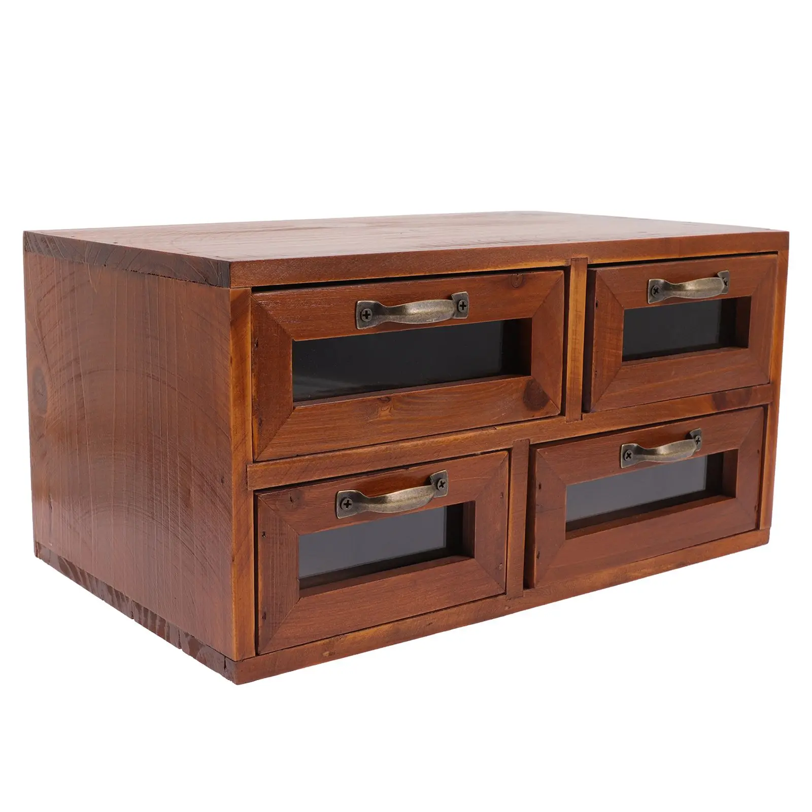 

Wooden Drawer Style Storage Box Retro Cosmetics ganizer Multi Layer Desk Tidy Makeup Skincare Case For Home Office Use