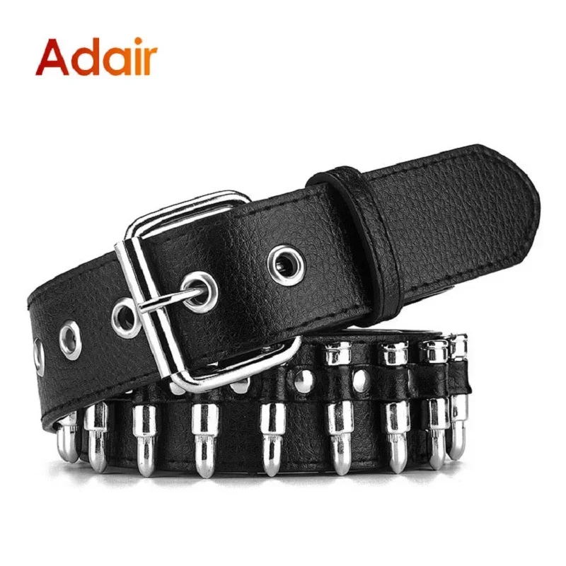 

Vintage Punk Genuine Leather Belts For Man Fashion Trend Hollow Rivet Personality Male Waistband Strap Men Luxury Brand DT039