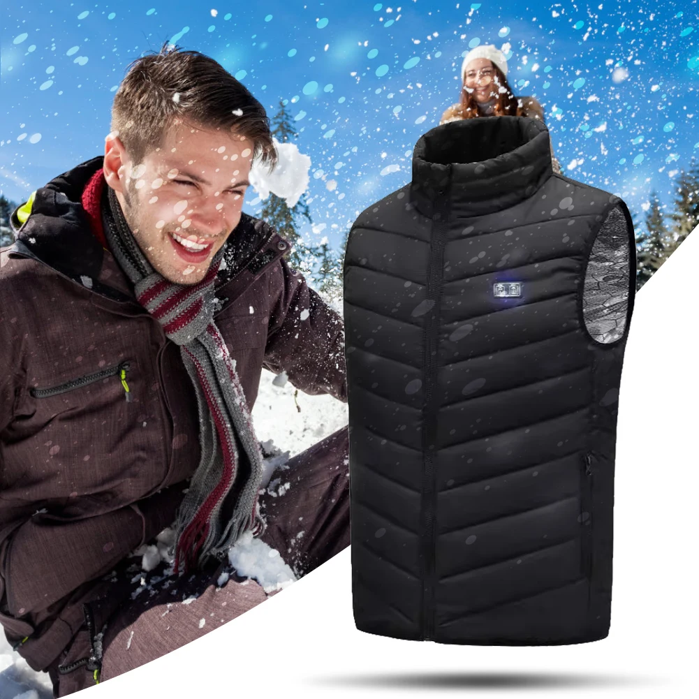 USB Heated Vest Winter Electric Heated Jackets Sportswear Heated Coat for Men and Women Outdoor Skiing Hiking