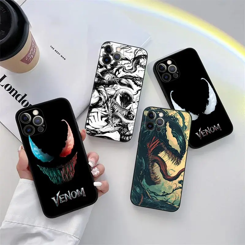 

Marvel Black VENOM Art Phone Case For Honor 600 Lite 400 Pro X9D X8D X7D X6D X9B X8B X7B X9C X9A X5 Y7 Y9 Magic 5 6 7 Lite Cover