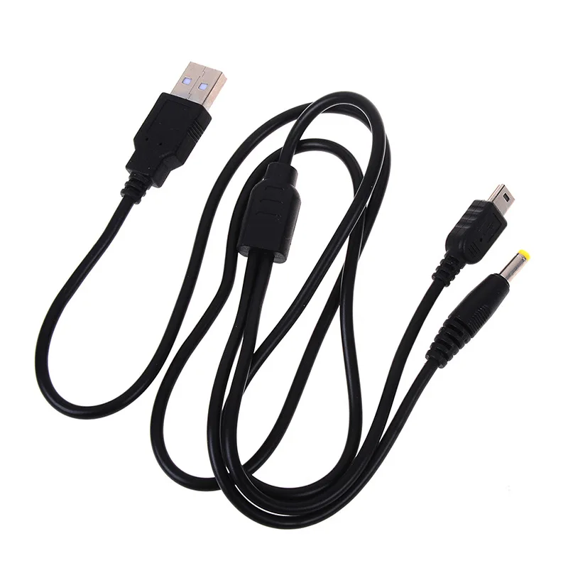 Pengisi daya USB 2 in 1untuk PSP 1000 2000 3000, kabel Data USB + kabel pengisi daya, aksesori Game