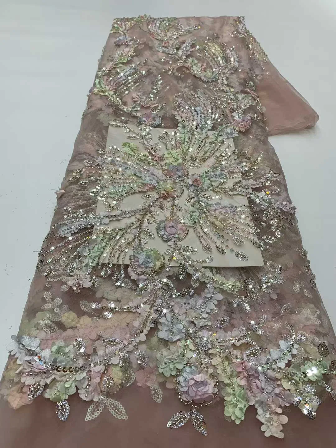 Tulle Lace Fabric With Beads Sequins for Hot Sale 2026 African French Nigerian High End 2026 Wedding Party Bride Sewing Dresses