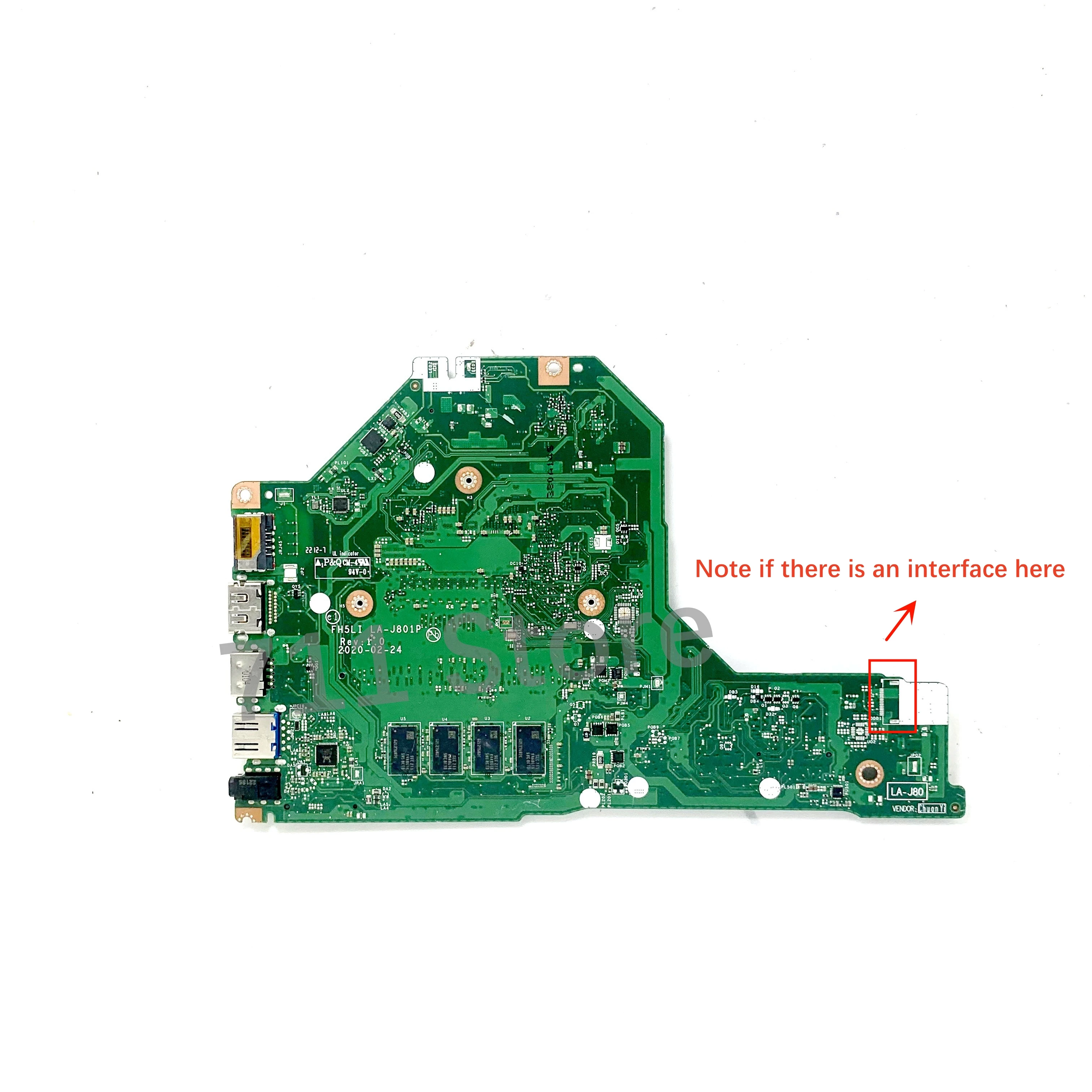 High Quality Mainboard FH5LI LA-J801P For ACER Aspire A315-56 Laptop Motherboard With SRG0S I3-1005G1 CPU 100% Full Working Well