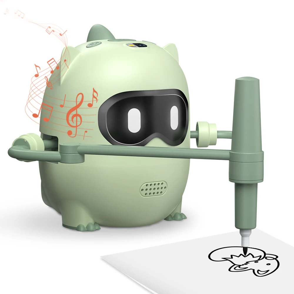 

RSH AI Educational Robot Drawing Toy for Kids with 100 Paint Cards Smart Music Interaction