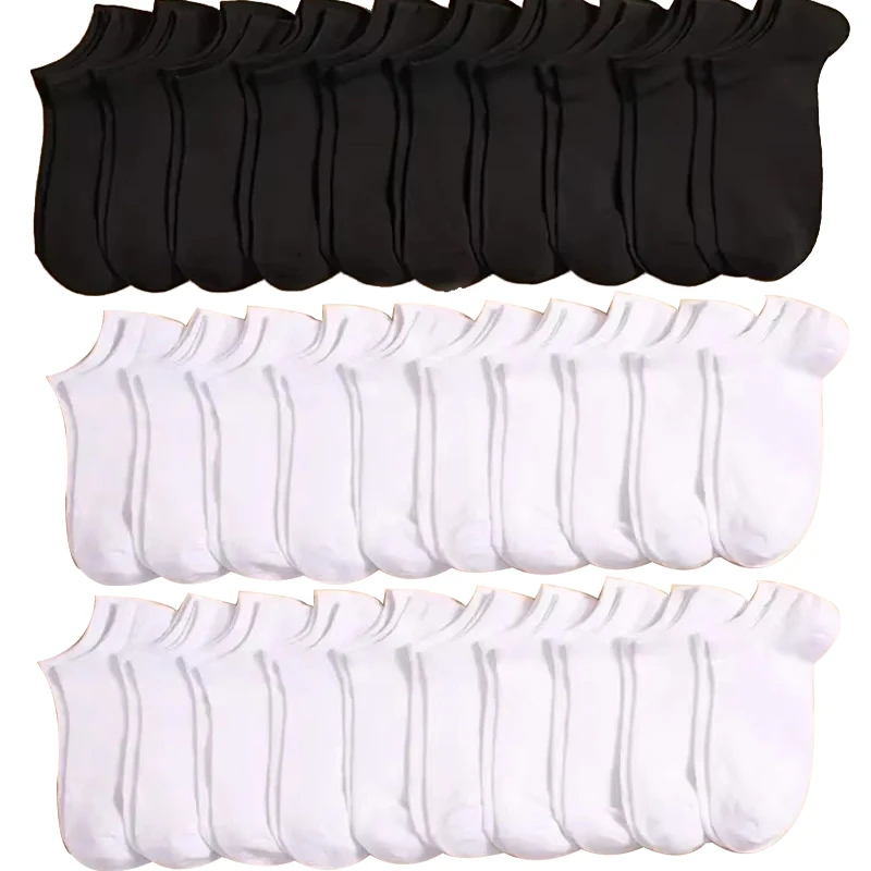 5/10/20/30 paar unisex casual effen kleur bootsokken dun ademend comfortabel anti geur zweetabsorberende enkelsokken voor mannen vrouwen