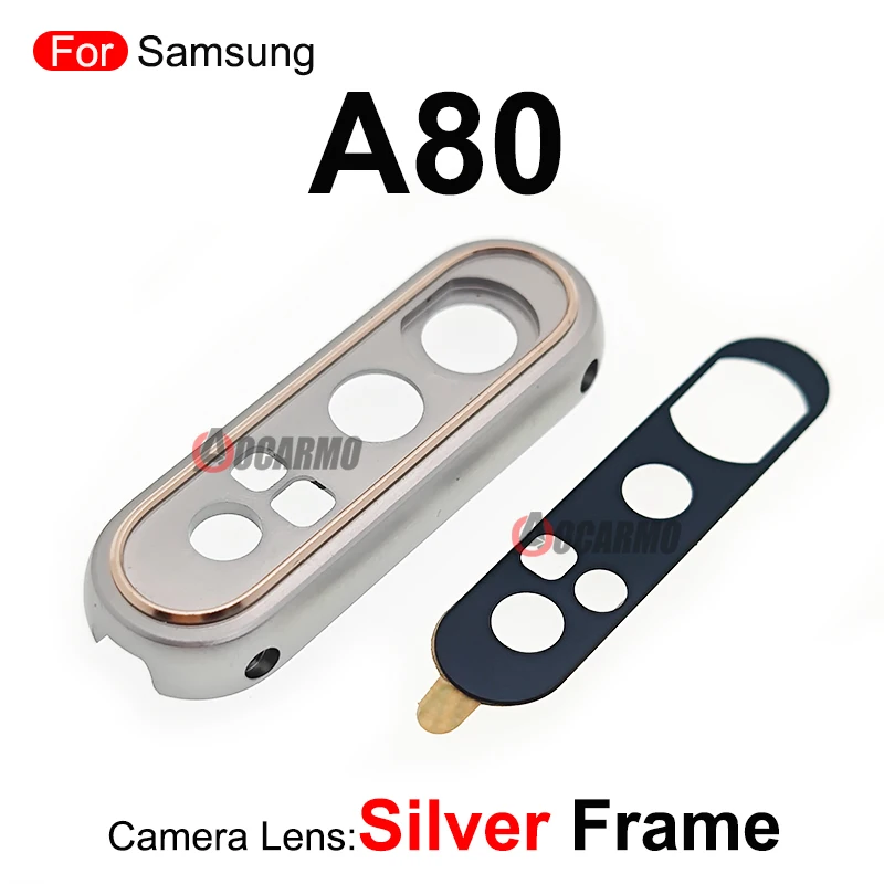 Black Gold Silver Rear Back Camera Lens With Frame For Samsung Galaxy A80 A805F Replacement Parts