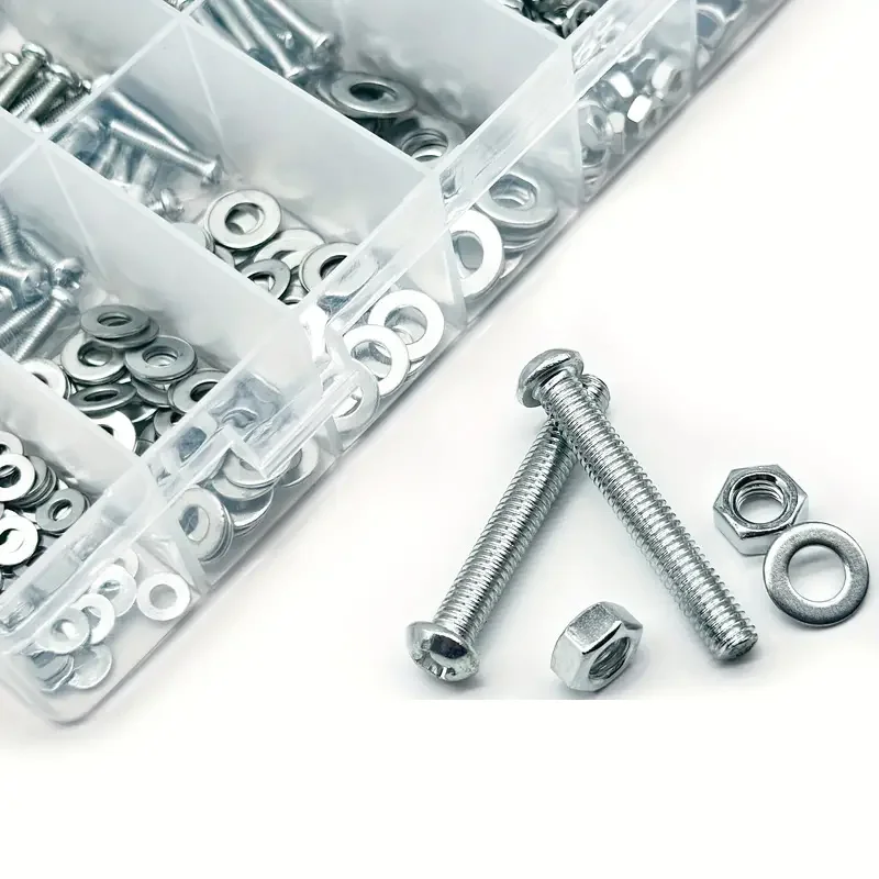 546pcs galvanized cross pan head screw and nut combination set, M3 M4 M5 M6 cross round head screw and nut washer