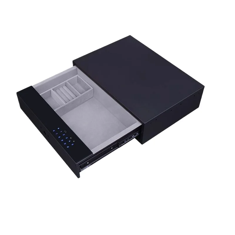 Fingerprint Password Drawer Embedded Safe Small Invisible Gold Jewelry Storage Box Anti-theft Bedside Safe