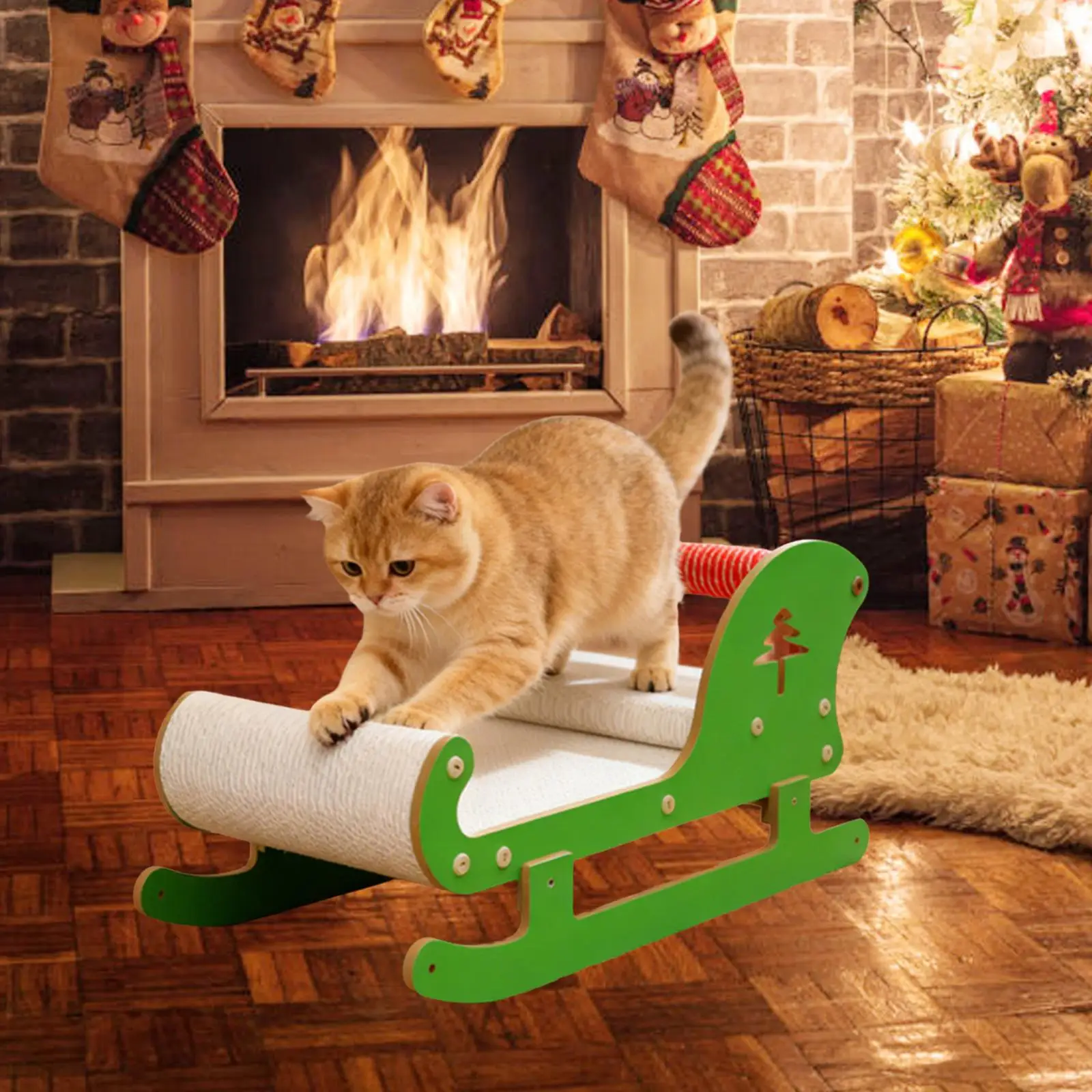 

Когтеточка для кошек в форме саней, износостойкая для отдыха и игр