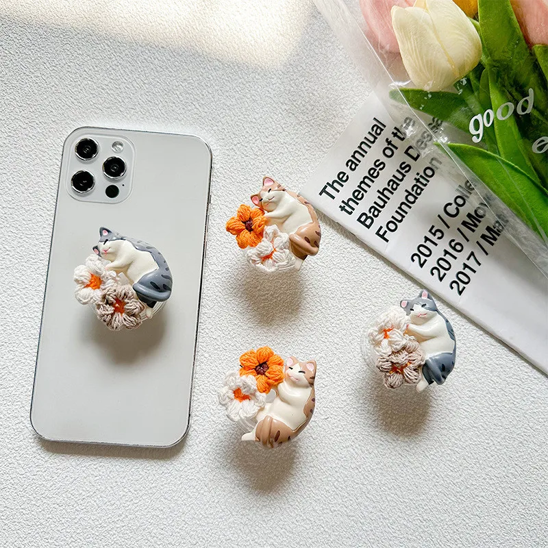 

3D держатель для мобильного телефона Sleep Cat, расширяющаяся розетка, складной настольный кронштейн, подставка для телефона, держатель для Iphone 15 14, держатель для планшета