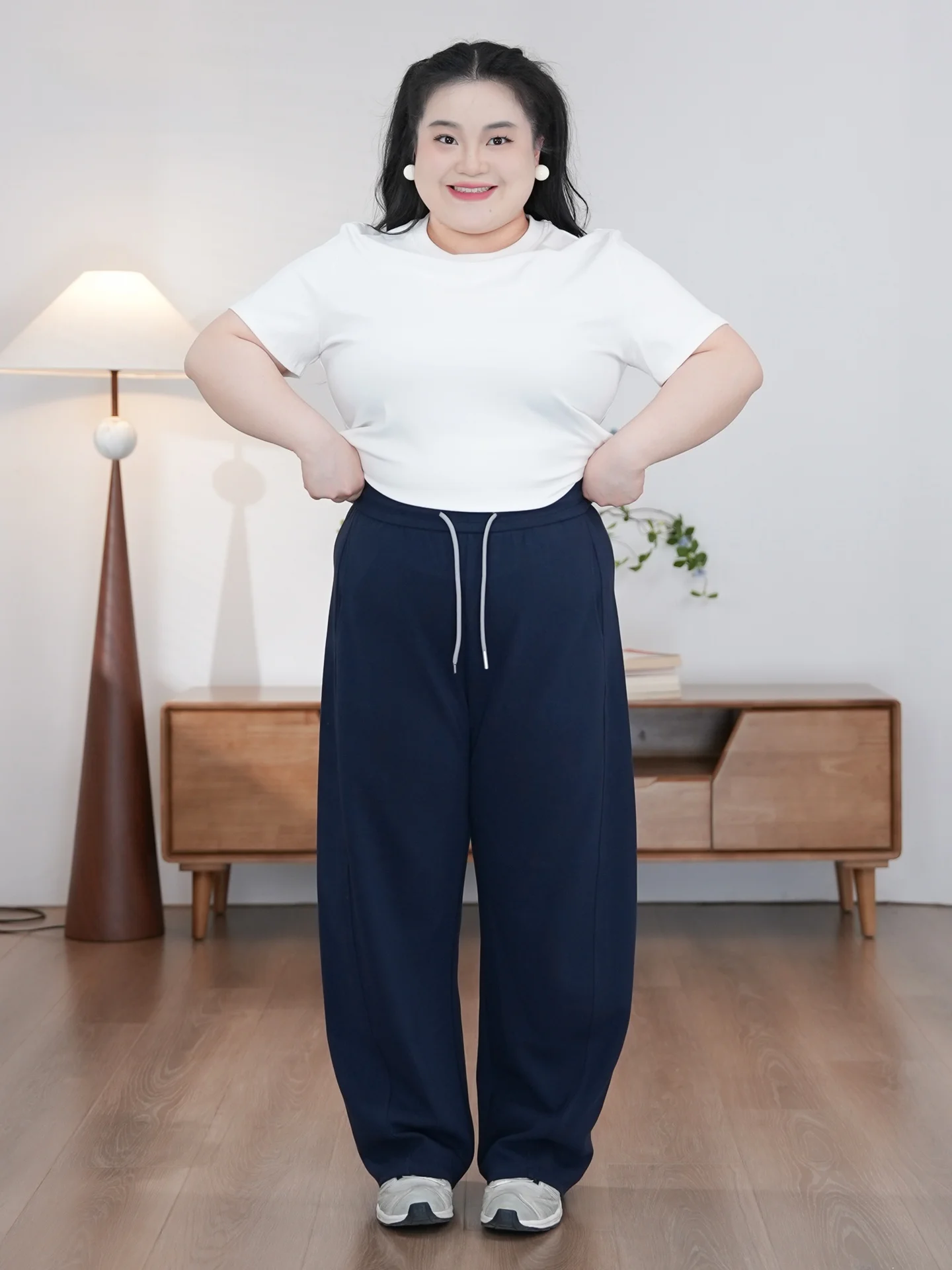 

Loose Casual Banana Pants plus Size Women's Spring New Sle Comfortable Slimming Cotton Blend Wide Leg Pants