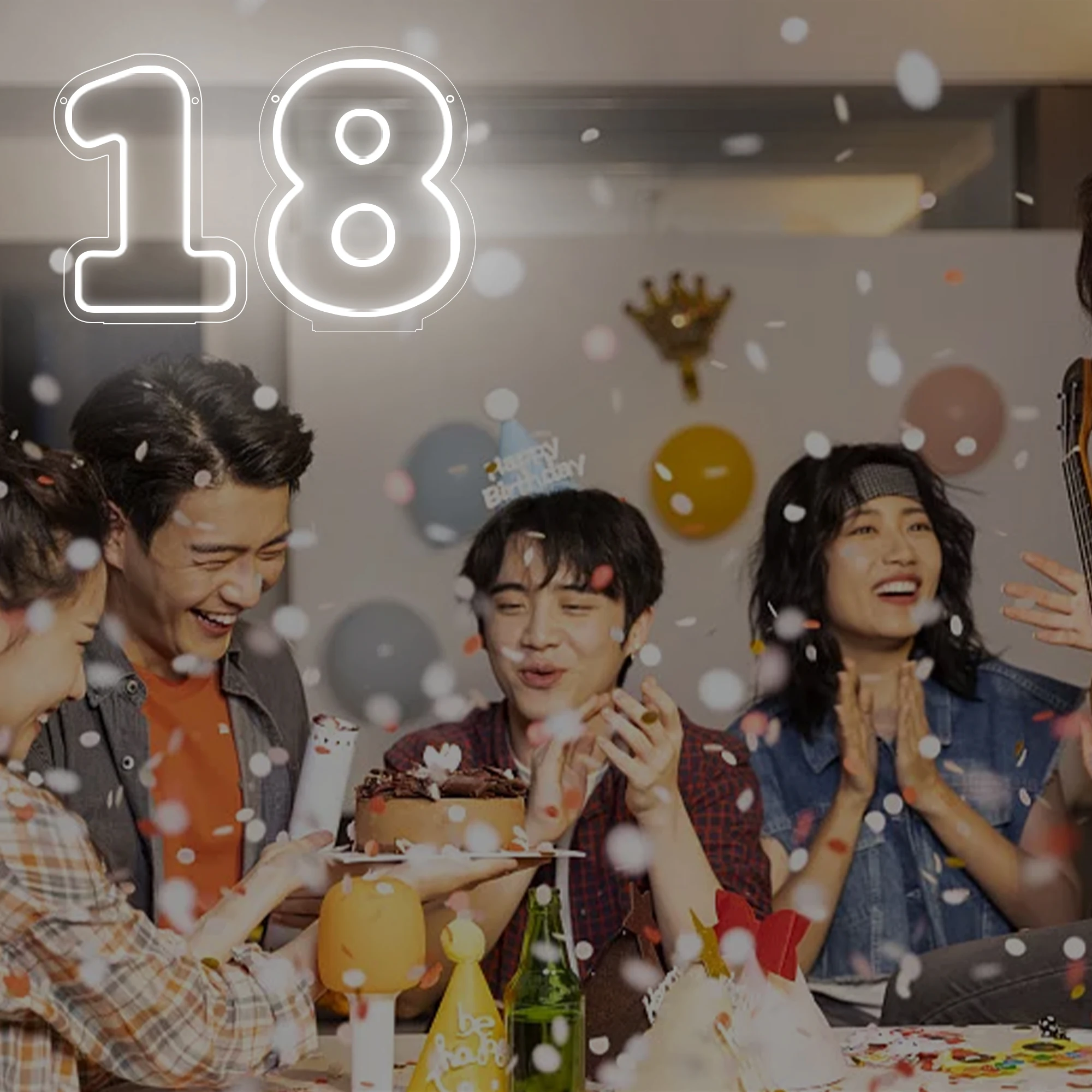 Number Neon Sign Wall Decor Led Lights Sign for Wedding Birthday Party Anniversary Home Number Light Decor Bar Decor