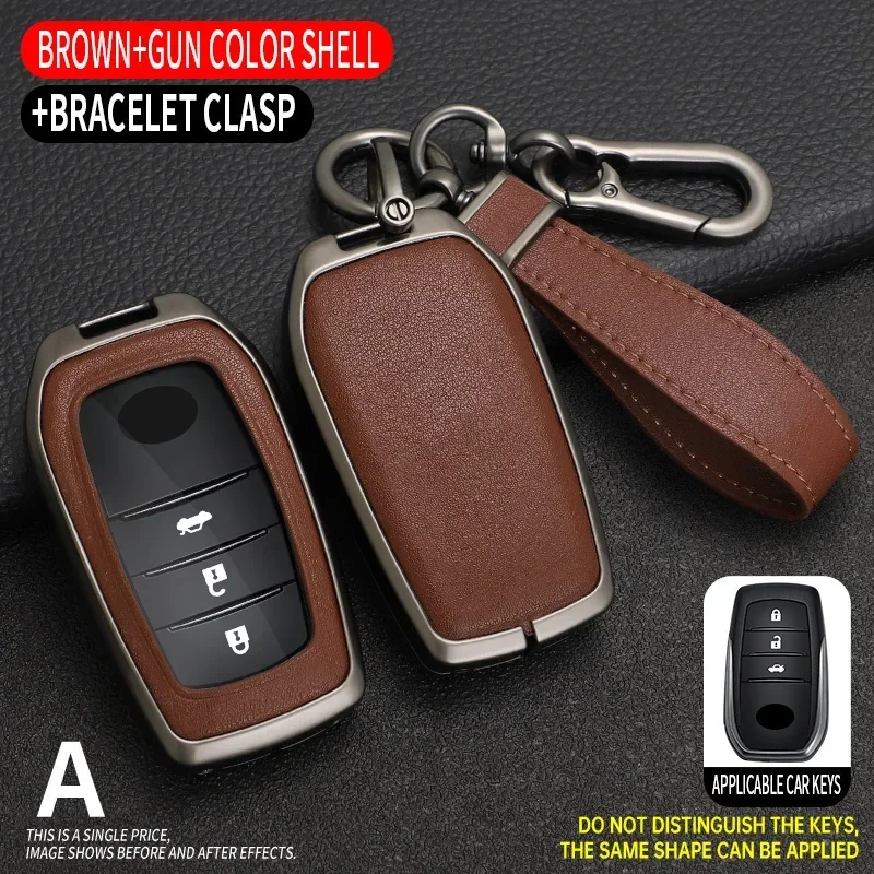 

Zinc Alloy Car Remote Key Case Cover For Toyota RAV4 Crown Hilux Fortuner Camry Land Cruiser Prado Protect Shell Fob Accessories