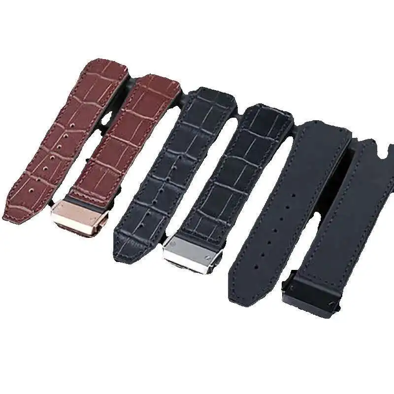 And Compatible For Big Bang Classic Fusion Leather Rubber Watch Band Male 26*19Mm