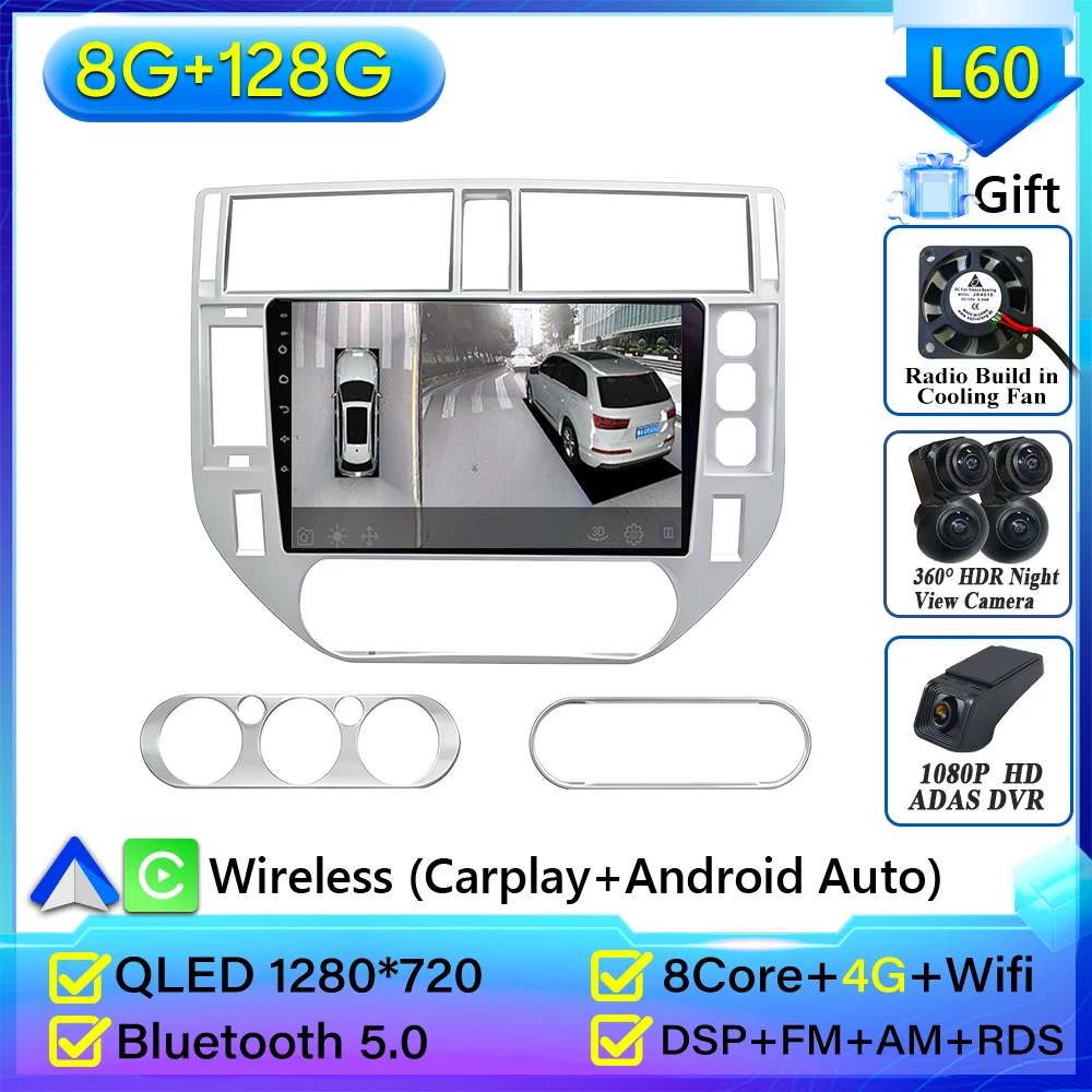 Android 16 Voor Ford Kuga MK1 2008-2012 Voor Ford C-MAX CMAX 2003-2010 Autoradio GPS 2 k Scherm Carplay 4G Wifi Stereo Video DSP BT