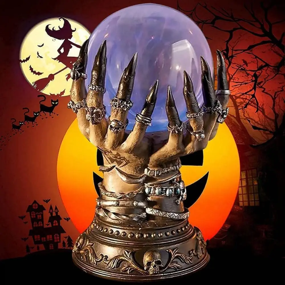 EU/ US Plug Magic Hand Static Ball Flashing Function Static Sensor Halloween Crystal Ball Hand Touch Flashing Crystal Ball