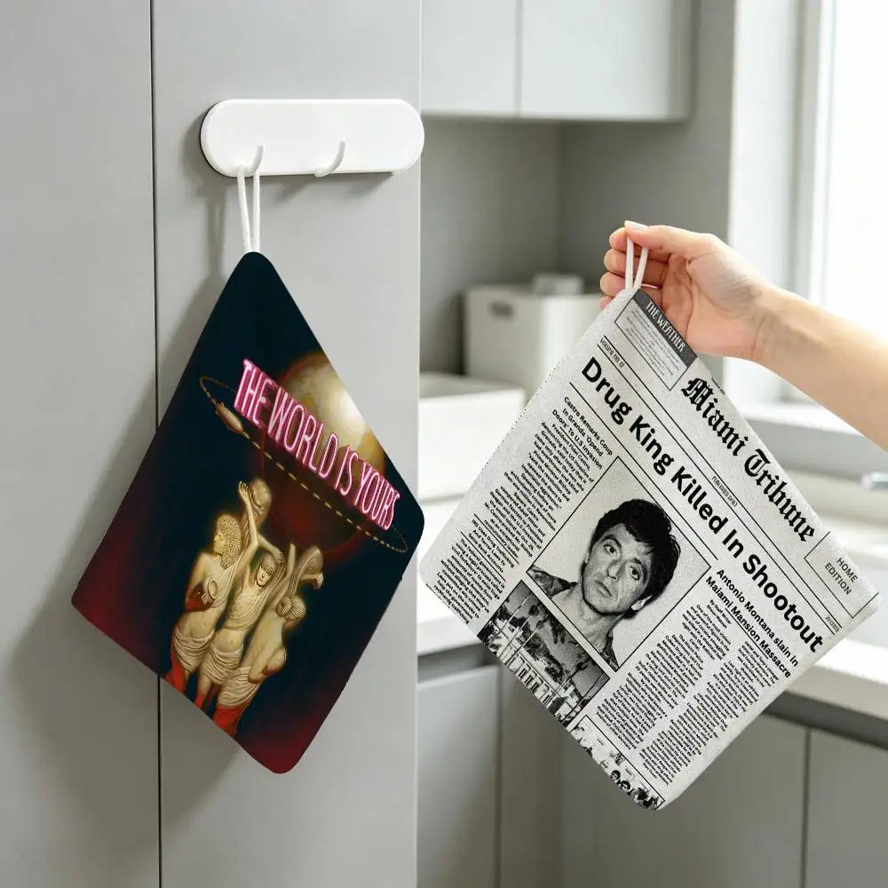 The Worlds Are Yours Polyester Cotton Daily Towel Hanging Kitchen Hand Wiping Cloth Durable for Whole House Use