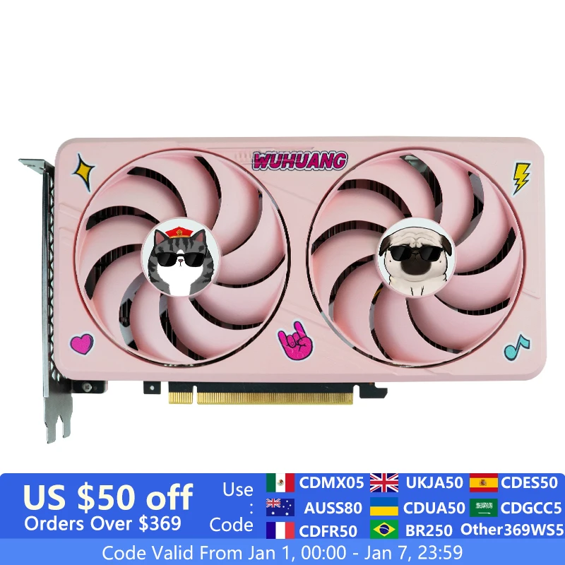 ASL NVIDIA GeForce RTX 4060 8GB GDDR6 128Bit PCI-E 4.0 Brand New Pink Gaming Video Card Graphics Card HDMI-compatible DP For PC