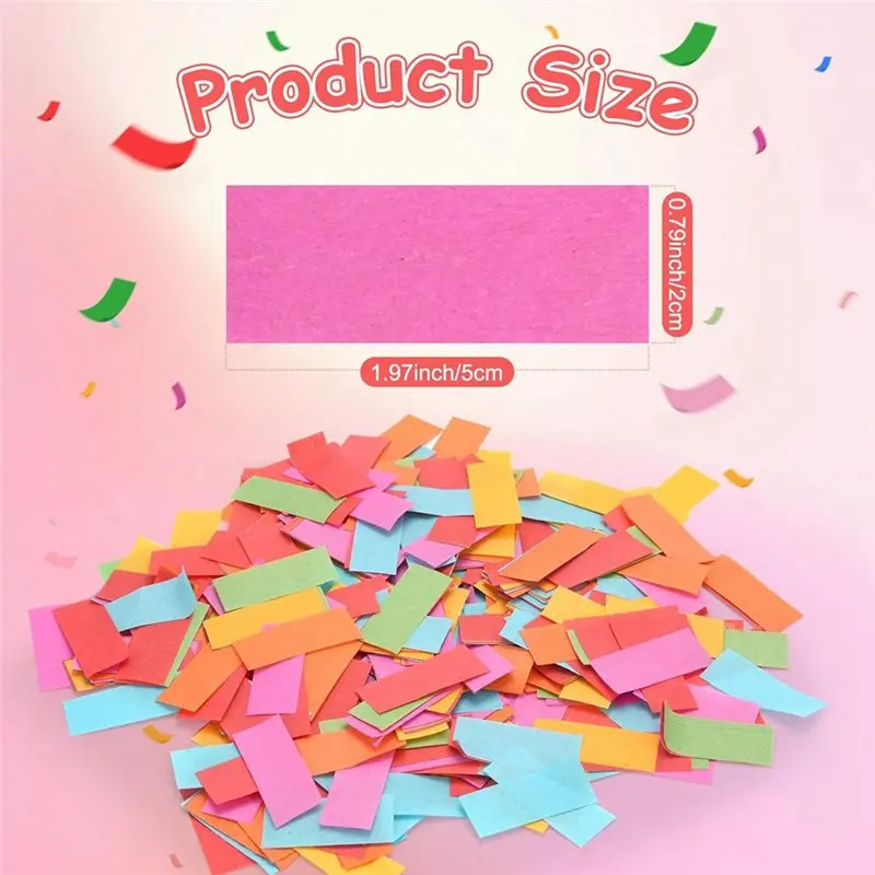 AC23-Multicolor For Confetti Paper,2.2 Lbs Rectangular Tissue Paper For Confetti Machines, Weddings, Celebrations, Events